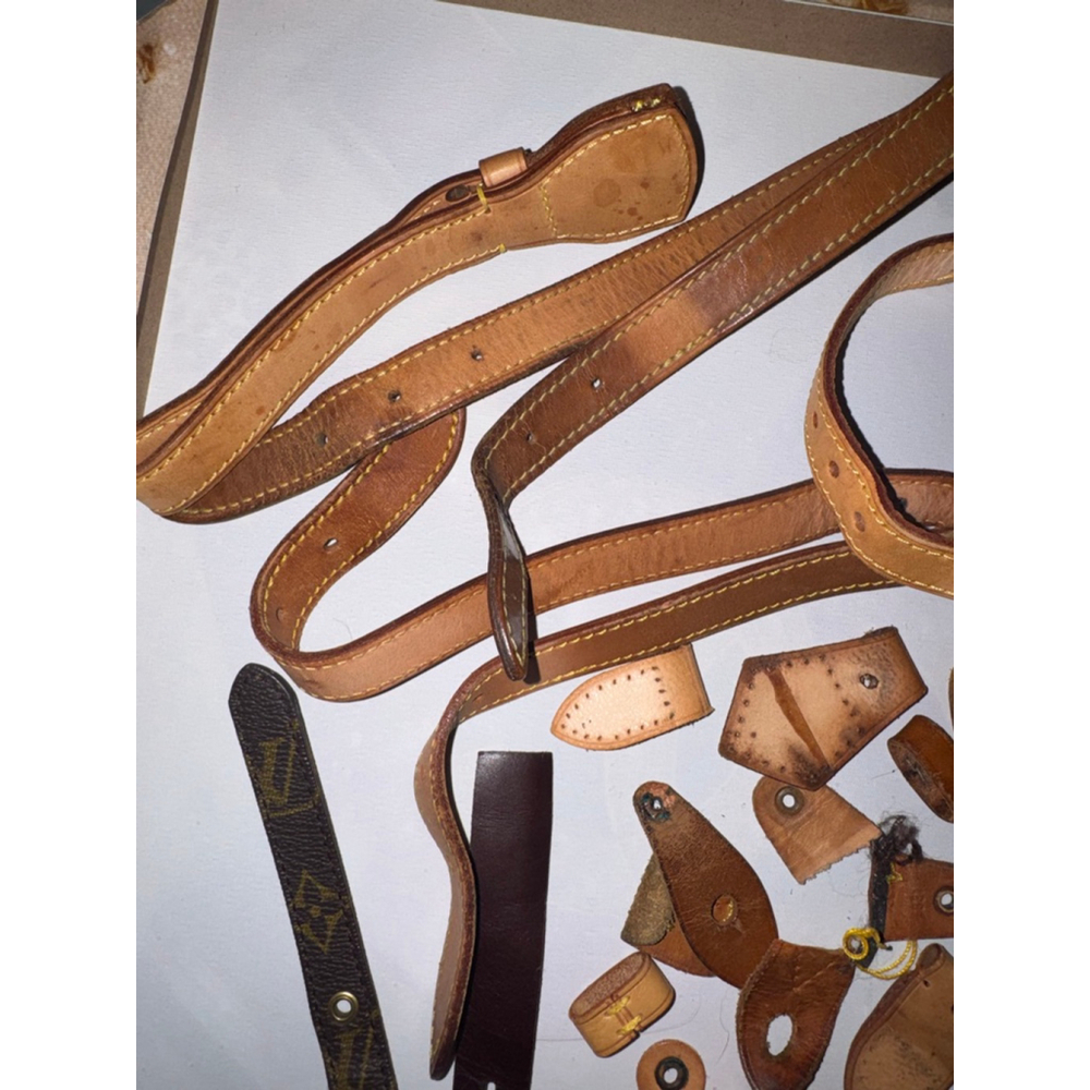 SKU-S005 | Vachetta Leather Scrap Lot Straps Tabs Repair Pieces Mixed Bundle - Picture 6 of 7